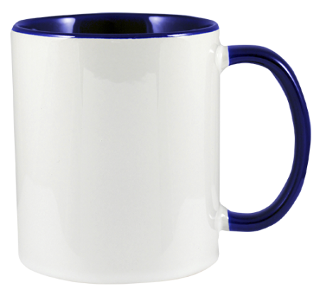 Sublimation Mug Two Tone Cobalt Blue Handle & Inner Case 36