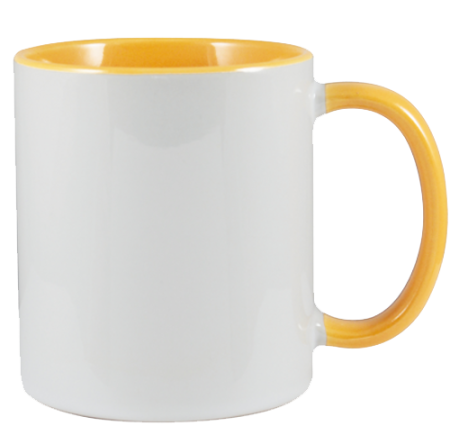 Sublimation Mug Two Tone Light Yellow Handle&Inner Case 36
