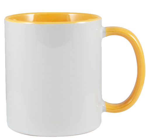 Sublimation Mug Two Tone Light Yellow Handle&Inner Case 36