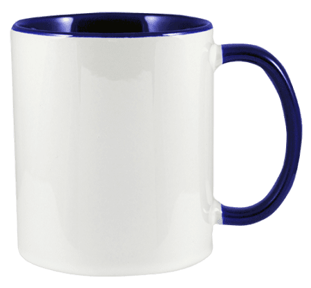 Sublimation Mug Two Tone Cobalt Blue Handle & Inner Case 36