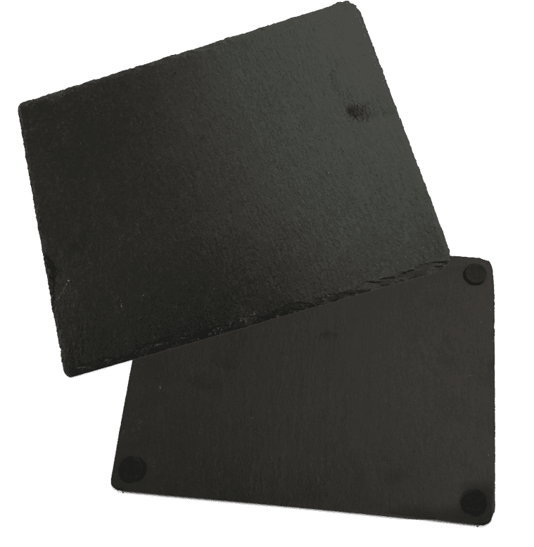 Black Slate Rectangle Placemat with feet 19x25cms Pack of 6 The Magic